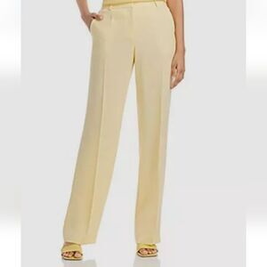 Lafayette 148 gates pants wide leg yellow linen dress pants sz 14